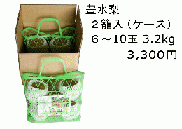 豊水梨　2かごケース入り　3kg